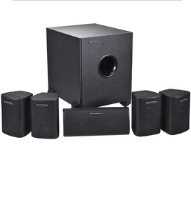lot 47620 image: Monoprice 5.1 Channel Home Theater Satellite Speakers And Subwoofer - Black NOT TESTED