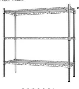 lot 47716 image: Auslar 3-Shelf Storage Wire Shelves Heavy Duty 3 Tiers Standing Shelving Units Adjustable Metal Organizer Wire Rack, Chrome