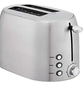 lot 47787 image: Amazon Basics 2-Slot Toaster, Brushed Silver ,MODEL# UNKNOWN