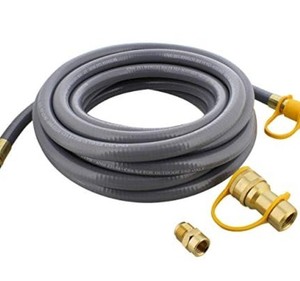 lot 47790 image: BISupply Natural Gas Grill Hose, 24ft - Flexible Gas Line Quick Connect Gas Hose 38in Female Flare to 12in Male Flare ,MODEL# UNKNOWN
