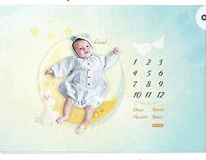 lot 47819 image: Baby Care Milestone Play Mat �� Reach for The Moon and Stars �� Monthly Milestone Infant Play Mat