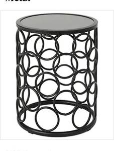 lot 47881 image: Christopher Knight Home Athena Indoor Modern 19 Inch Finish Side Table, Grey Ceramic TileBlack Metal