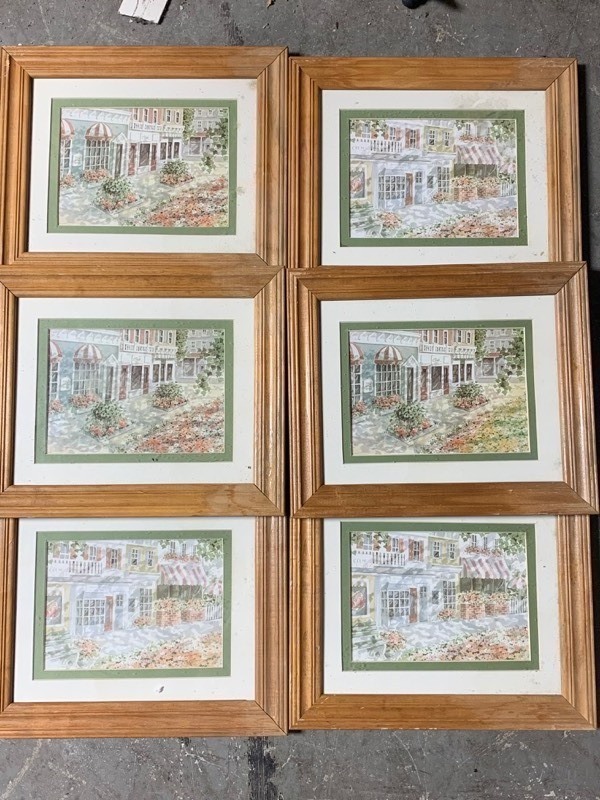 lot 182 image: 6 Matching Set of Wooden Framed Pictures