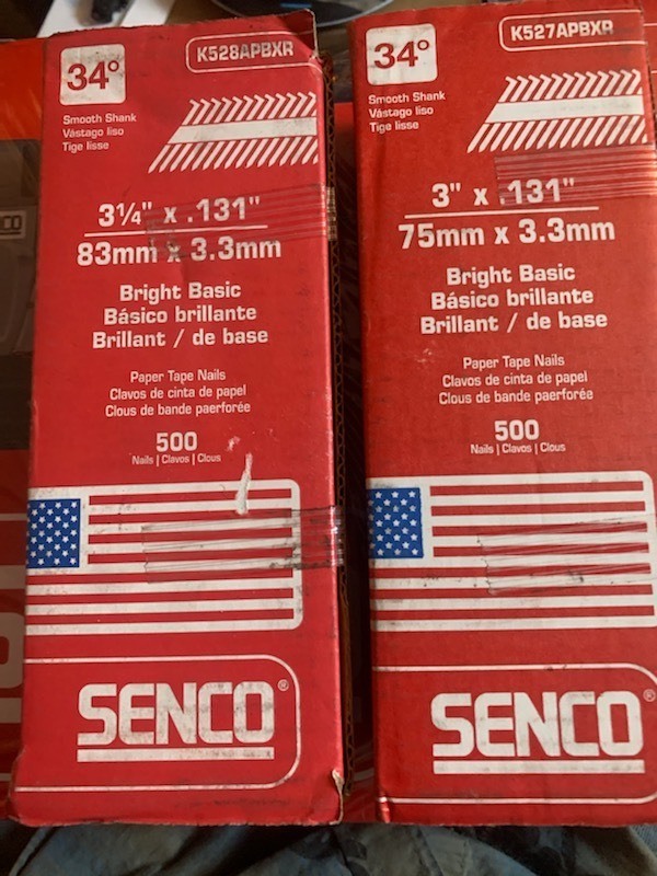 lot 35 image: 2 Boxs of 500 Each Senco Bright Basic Nails 3 14x .131