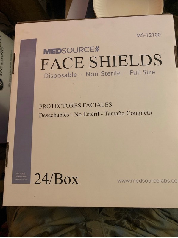 lot 259 image: MedSource Disposable Face Shields Box of 24