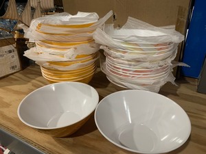 lot 85 image: Lot of Orange and Colorful Outdoor Bowls