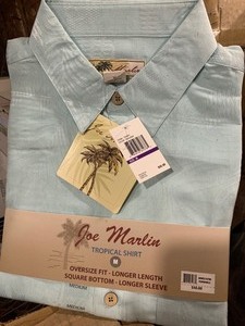 lot 96 image: Joe Marlin Tropical Blue Shirt size Medium