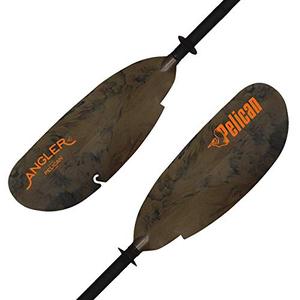 lot 20907 image: Pelican Poseidon Angler Fishing Lightweight Kayak Paddle - Built-in Retrieval Hooks - Fiberglass Reinforced (Baltic Brown, 98.5 in)