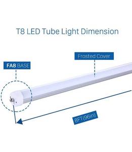lot 20908 image: $250 Retail LUMINOSUM, T8 8 Feet LED Tube Single Pin, 40W (80W equivelant), FA8 Base, Milky Cover, Cool White 6000k, AC110-277V, ETL Certified, 20-Pack
