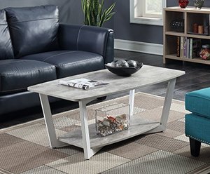 lot 20932 image: Convenience Concepts Graystone Coffee Table, Gray  White Frame