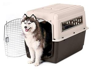 lot 20939 image: Petmate Ultra Vari Kennel, Heavy-Duty Dog Travel Crate, No-Tool Assembly, 40 Long , 70-90 lb, TaupeBlack