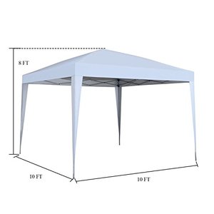 lot 20951 image: 10 x 10 ft Pop-Up Canopy Tent Gazebo for Beach Tailgating Party White