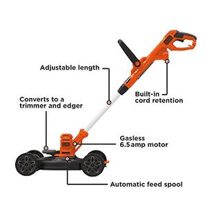 lot 20955 image: BLACKDECKER 3-in-1 Lawn Mower, String Trimmer & Edger, 12-Inch (BESTA512CM)