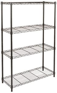 lot 20958 image: Amazon Basics 4-Shelf Adjustable, Heavy Duty Storage Shelving Unit (350 lbs loading capacity per shelf), Steel Organizer Wire Rack, Black (36L x 14W x 54H)