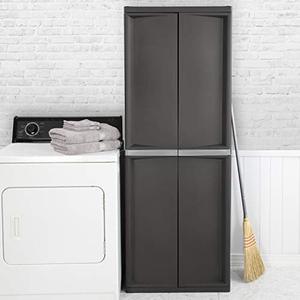 lot 20969 image: Sterilite 01423V01 4 Shelf Cabinet, Flat Gray, 1-Pack, 692518