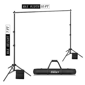 lot 20976 image: EMART Photo Video Studio 10Ft Adjustable Background Stand Backdrop Support System Kit with Carry Bag