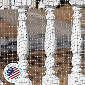 lot 20990 image: KidKusion Deck Guard - 30 L x 40 H - Made in USA - Outdoor Balcony and Stairway Deck Rail Safety Net - Clear - Child Safety Pet Safety Toy Safety