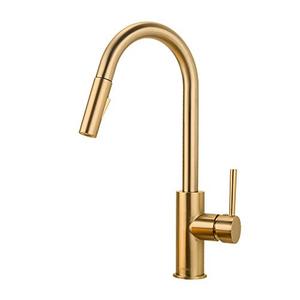 lot 20994 image: FORIOUS Gold Kitchen Faucet with Pull Down Sprayer, Kitchen Faucet Sink Faucet with Pull Out Sprayer, Single Hole and 3 Hole Deck Mount, Single Handle Copper Kitchen Faucets, Champagne Bronze