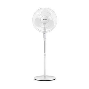 lot 20999 image: PELONIS 2021 16 Pedestal Remote Control Oscillating Stand Up Fan 7-Hour Timer, 3-Speed and Adjustable Height, PFS40A4BWW, Supreme 16-White