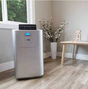 lot 1618 image: Whynter Elite 12000 BTU Dual Hose Digital Portable Air Condtiioner with Lots of Accessories Including Remote