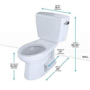 lot 1621 image: Toilet Tank ONLY - Toto CST744SFR.10#01 Drake Bathroom-Hardware, Cotton