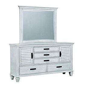 lot 1632 image: Coaster Home Furnishings Dresser Mirror, Antique White