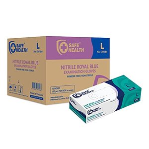 lot 11160 image: SafeHealth Blue Nitrile Exam Gloves-Large  3.5 Mil Case of 1000  Powder-Free Latex-Free  Finger Textured-Disposable-Medical Grade  Food-Tattoo-Nursing-Cleaning
