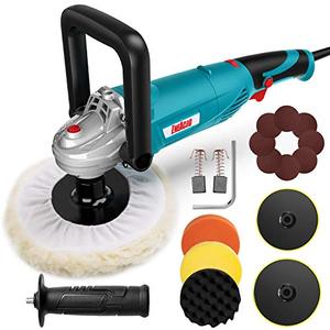 lot 11161 image: ENEACRO Polisher, Rotary Car Buffer Polisher Waxer, 1200W 7-inch6-inch Variable Speed 1500-3500RPM, Detachable Handle Perfect for Boat,Car Polishing and Waxing