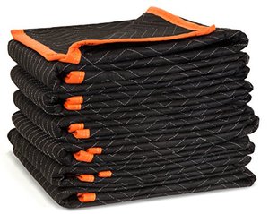lot 11165 image: WEN 272406 72-Inch by 40-Inch Heavy Duty Padded Moving Blankets, 6-Pack