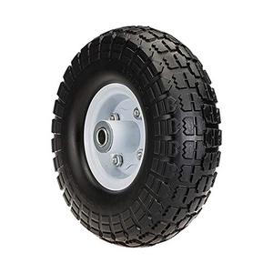 lot 11166 image: SLT 4.103.50-4 Flat Free Wheelbarrow Tire on Wheel, 2 Offset Hub, 58 Ball Bearings, Durable Replacement Tire Hand TruckAll Purpose Utility Tire on Wheel