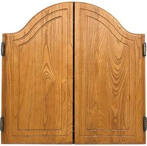 lot 11173 image: CueStix International Arched Oak Dart Board Cabinet
