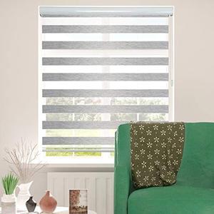 lot 11174 image: ShadesU Window Blind Dual Layer Zebra Roller Light Filtering Sheer Shades Window Treatments Privacy Light Control for Day and Night (Maxium Height 72inch) (Grey Color) (Width 29inch)