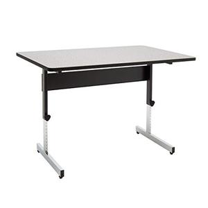 lot 11023 image: Calico Designs Adapta Height Adjustable Office Desk, All-Purpose Utility Table, Sit to Stand up Desk Home Computer Desk, 22 - 32 in Powder Coated Black Frame and 1 Thick Grey Top, 48 Inch