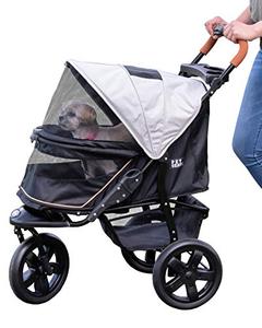lot 11024 image: Pet Gear No-Zip Jogger Pet Stroller for CatsDogs, Zipperless Entry, Airless Tires, Easy One-Hand Fold, Cup Holder  Storage Basket, Summit Grey
