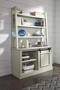 lot 11025 image: Signature Design by Ashley Jonileene Home Office Hutch ONLY, Credenza Sold Separately, Distressed White