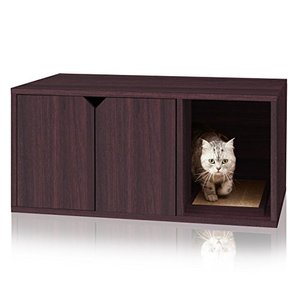 lot 11031 image: Way Basics Cat Litter Box Enclosed Modern Cat Furniture (Tool-Free Assembly and Uniquely Crafted from Sustainable Non Toxic zBoard Paperboard), Espresso (PET-LITTER-EO), 20.5 x 16.9 x 35.8