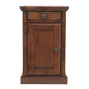 lot 11032 image: Signature Design by Ashley Laflorn Traditional Chair Side End Table with 2 USB Ports & Outlets, Medium Brown