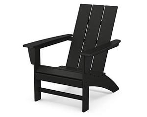 lot 11037 image: POLYWOOD AD420BL Modern Adirondack Chair, Black