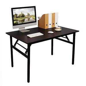 lot 11038 image: SDHYL 39.4 inches No Assembly Foldable Computer Desk for Home Office Workstation, Study and Writing, Great Choice for Small Space, Black LP-AC5BB-100