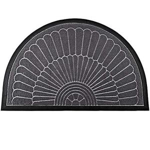 lot 11043 image: Mibao Half Round Door Mat, Durable Front Outdoor Rug, Heavy Duty Rubber Mats, Non-Slip Low Profile Semicircle Doormats for Entry, Garage, Patio, High Traffic Areas, 24 x 36, Gray