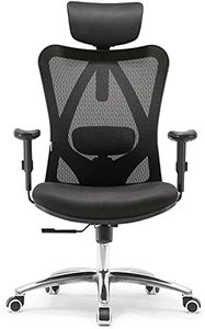lot 11053 image: SIHOO Office Chair Ergonomic Office Chair, Breathable Mesh Design High Back Desk Chair with Adjustable Headrest and Lumbar Support (Black