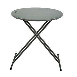 lot 11054 image: Iceberg 65497 IndestrucTable Classic Light Round Personal Plastic Folding Table (Made in USA), 24, Charcoal