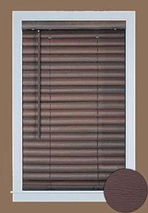 lot 11058 image: PowerSellerUSA Achim Home Furnishing Cordless GII Luna 2 Slat Mahogany Venetian Window Blinds 31 W x 64 L
