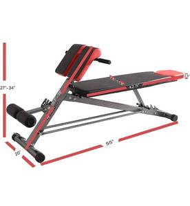 lot 11065 image: Sealed in Box - Finer Form Multi-Functional Weight Bench - Adjustable Workout Bench for Bench Press, Hyper Back Extension and Ab Exercises. Use as Roman Chair, Sit up Bench, Decline Bench, Flat Bench