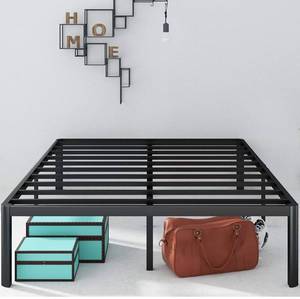 lot 11073 image: Zinus Van 16 Inch Metal Platform Bed Frame with Steel Slat Support  Mattress Foundation, Queen