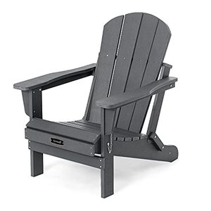 lot 11089 image: SERWALL Adirondack Chair for Patio Garden Outdoors Fire Pit (Folding Gray)