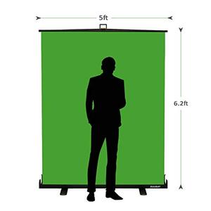 lot 11095 image: Easy Set Up RAUBAY 6.2 x 5 ft Collapsible Green Screen Backdrop Portable Retractable Chroma Key Panel Photo Background with Stand for Video Conference, Photographic Studio, Streaming