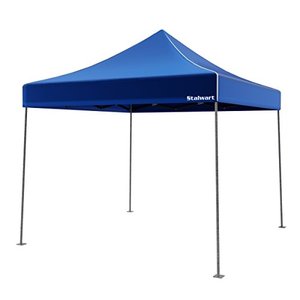 lot 11125 image: Canopy Tent Outdoor Party Shade, Instant Set Up and Easy Storage  Portable Carry Bag, Water Resistant Spacious Summer Cover 10x10 By Stalwart (Blue)