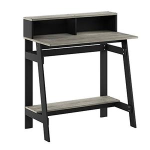lot 11126 image: Furinno Simplistic A Frame Computer Desk, BlackFrench Oak Grey