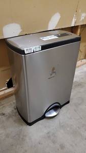 lot 11133 image: simplehuman 50 Liter  13.2 Gallon Rectangular Kitchen Step Trash Can, Brushed Stainless Steel